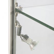 Glasmonter Showcase Tower Solo Silver med LED-belysning