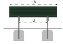 Parksoffa Djurgården - Grön - Platsgjutning