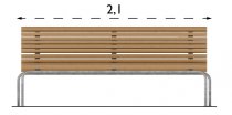 Parkbänk Stockholm 210 cm