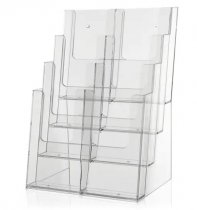 Broschyrställ i plexiglas för A4 och DL