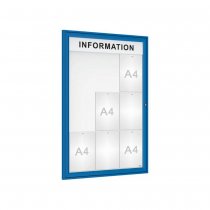 Informationstavla utomhus blå