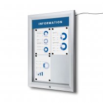 Outdoor Lockable Showcase Illuminated Logo With Gas Spring 4xA4