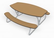 Picknickbord Linnea beige bord till friluftsområden