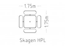 Picknickbord Skagen bredd och längd