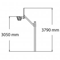 Basketställning med justerbar basketkorg