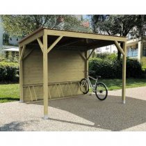 Cykelgarage i tryckimpregnerat virke