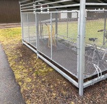 Låsbara grindar för cykelgarage Nova m. rakt tak