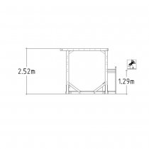 Dimensioner utegym från sida