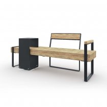 Exempelbild med parksoffa och momentum kaffebord utomhus