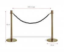 Avspärrningssystem i Guld - Svart rep & 2 stolpar