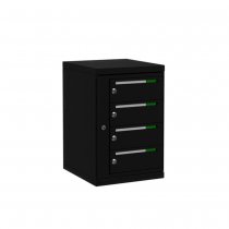 Svart postbox 1x4 fack för utomhus