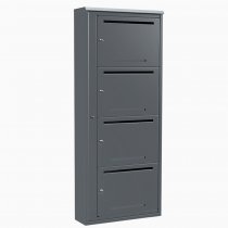 Stående mörkgrå fastighetsbox 1x4