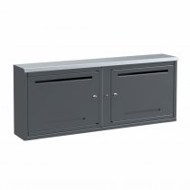 Stående mörkgrå fastighetsbox 2x1