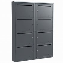 Stående mörkgrå fastighetsbox 2x4