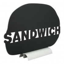 Griffeltavla med en form av en smörgås