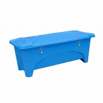 Förvaringslåda utomhus 475 liter i blå RAL 5015 – låsbar plastlåda