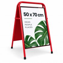 Gatuställ Easy sign röd med 50x70 affisch