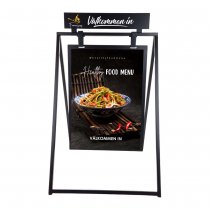 Snygg gatupratare till restaurang
