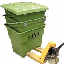 Staplingsbara sandlådor för halkbekämpning