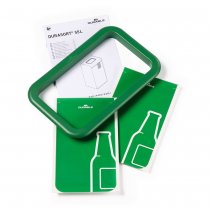 Grön färgkodad inkastram och etiketter till DURASORT® återvinningskärl 55L för glas