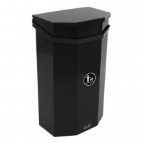 hundlatrin papperskorg parken 40 liter front, sidovy