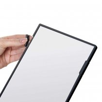 svart menyställ i A5 format