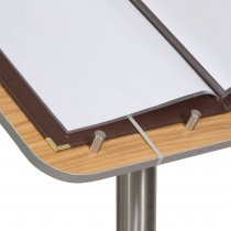 Rostfritt menyställ med teakskiva