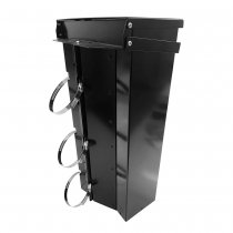 papperskorg med stolfästen