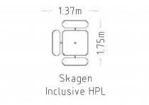 Picknickbord Skagen bredd och längd