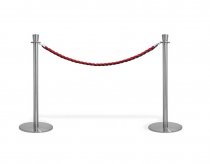 snyggt tvinnat rött rep till avgränsningsstolpar