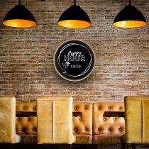 Rund griffeltavla med ljus ekram 60 cm