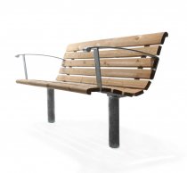 Parksoffa med armstöd