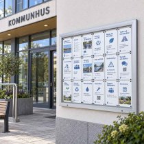 Anslagstavla utomhus för 15 x A4 monterat vid kommunhus