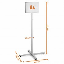 Dimensioner liggande skyltställ