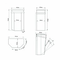 Teknisk ritning med mått för Parken 60 liter