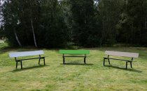 Staplingsbara bänkar i 3 olika färger