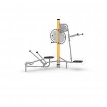 HAGS Tibas multi-fitness utegym i gul och titan färg med dips, handcykel och rodd