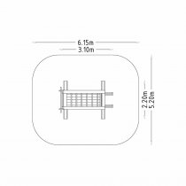 Dimensioner ovanifrån utomhusgym