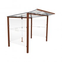 Väderskydd för betalstationer Modulo 2500 mm för nedgjutning i mark, corten effekt S025