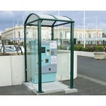 Väderskydd för betalterminaler 1560×1560 mm monterat vid P-automat utomhus