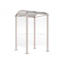 Ljusgrått väderskydd för betalterminaler 1560×1560 mm i RAL 7044, för parkering och betalstationer