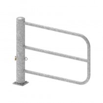 Galvaniserad vägbom som bilspärr