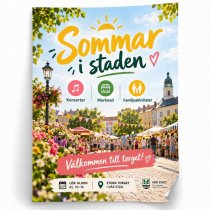 Vattentålig affisch - 70x100 cm med sommarreklam för gatupratare