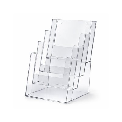 Akryslställ med 4 fack för A5 broschyrer