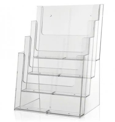 Akrylställ ett broschyrställ för A4 och DL