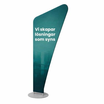 Snygg textil banner med dragkedje på stativ
