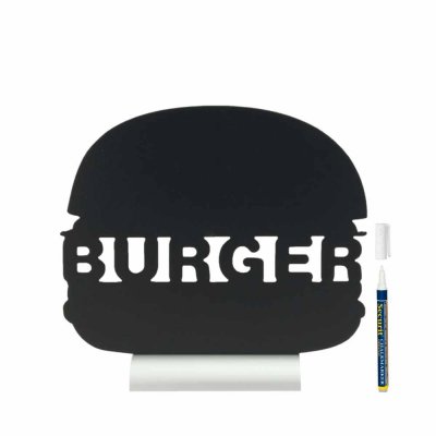Griffelskiva bord silhuett Hamburgare