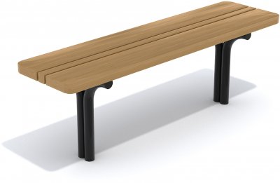 Parkbänk med svart stål