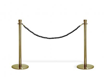 avspärrningsstolpar paket i guldfärgat stål