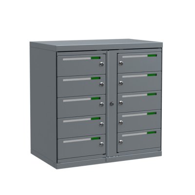 Boxicon Lynx kompakt 2x5 fack - ljusgrå postbox